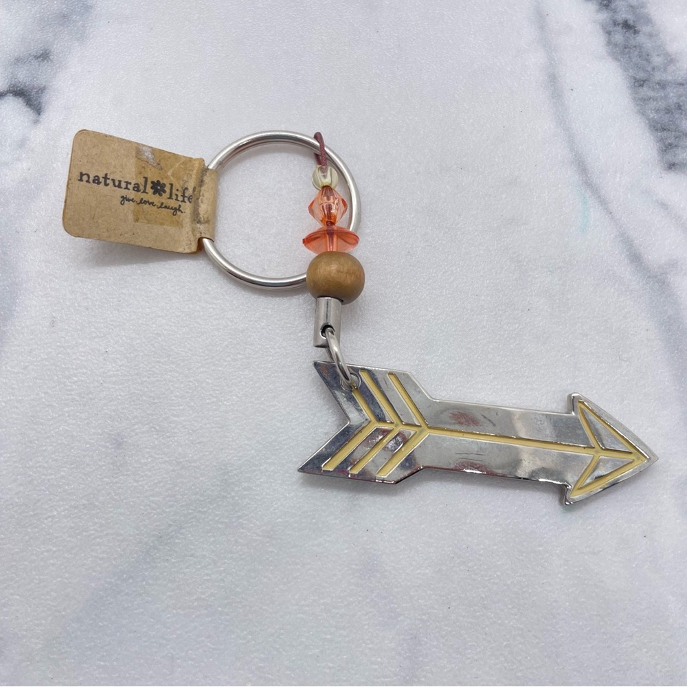 Natural Life Arrow Keychain “Not All Who Wander Are Lost”